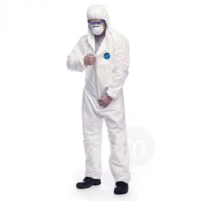 Combinaison jetable avec l'habillement de sécurité d'hôpital d'usine de tenue de protection de capot (blanc, 175/XL)