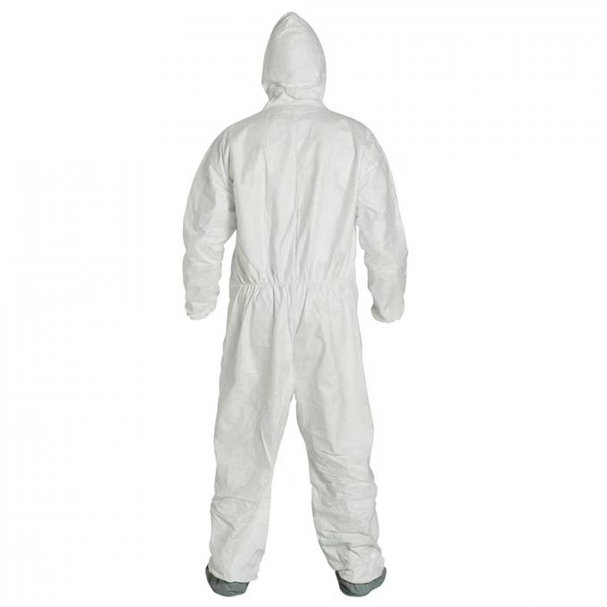Combinaison jetable avec l'habillement de sécurité d'hôpital d'usine de tenue de protection de capot (blanc, 175/XL)